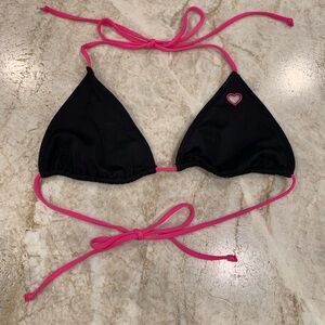 Victoria's Secret Black and Pink Bikini Top